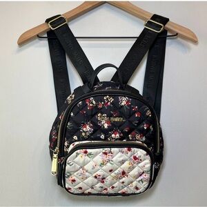 NWT STEVE MADDEN Black and Cream Floral Backpack